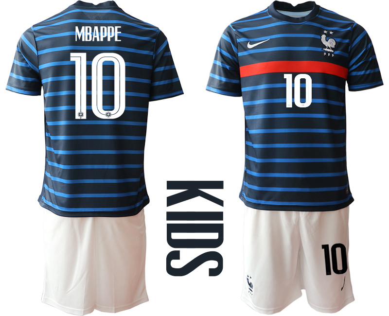 2021 France home Youth #10 soccer jerseys